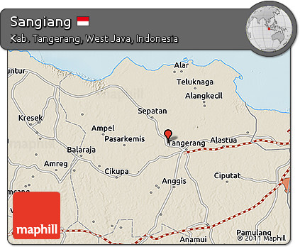 Shaded Relief 3D Map of Sangiang