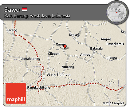 Shaded Relief 3D Map of Sawo