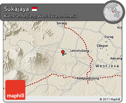 Shaded Relief 3D Map of Sukajaya