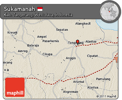 Shaded Relief 3D Map of Sukamanah