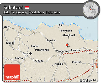 Shaded Relief 3D Map of Sukatani