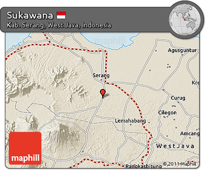 Shaded Relief 3D Map of Sukawana