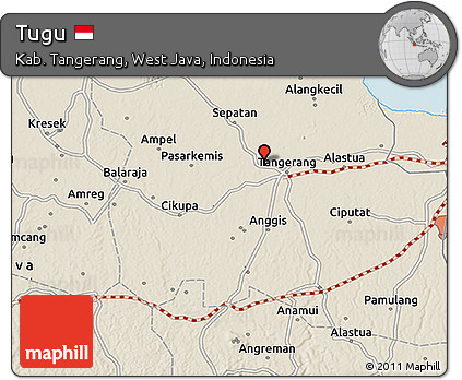 Shaded Relief 3D Map of Tugu