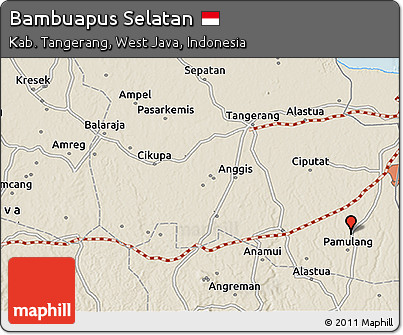 Shaded Relief 3D Map of Bambuapus Selatan