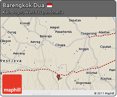 Shaded Relief 3D Map of Barengkok Dua