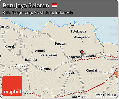 Shaded Relief 3D Map of Batujaya Selatan