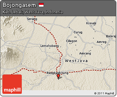 Shaded Relief 3D Map of Bojongasem