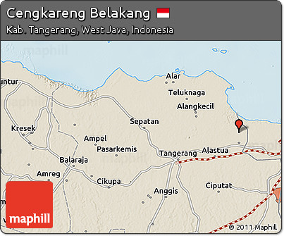 Shaded Relief 3D Map of Cengkareng Belakang