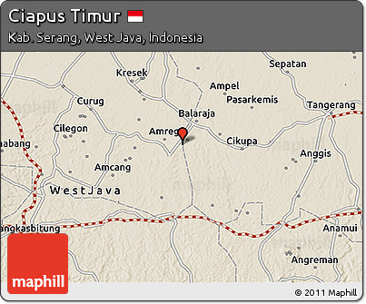Shaded Relief 3D Map of Ciapus Timur