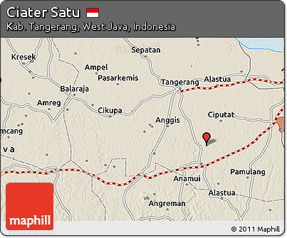 Shaded Relief 3D Map of Ciater Satu