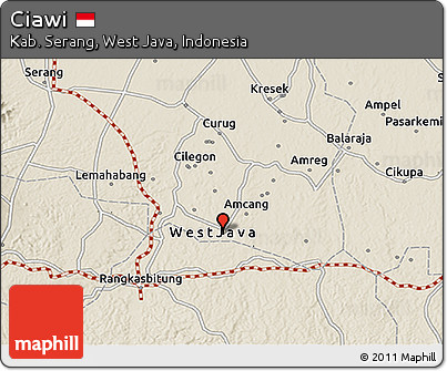 Shaded Relief 3D Map of Ciawi