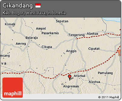 Shaded Relief 3D Map of Cikandang