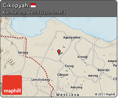 Shaded Relief 3D Map of Cikopyah