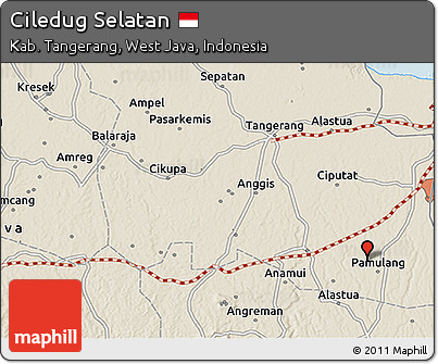Shaded Relief 3D Map of Ciledug Selatan