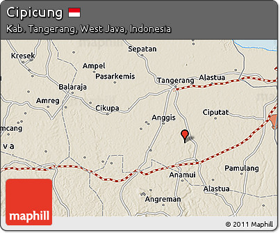 Shaded Relief 3D Map of Cipicung