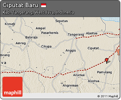 Shaded Relief 3D Map of Ciputat Baru