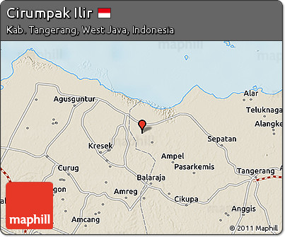 Shaded Relief 3D Map of Cirumpak Ilir