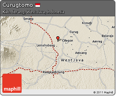 Shaded Relief 3D Map of Curugtomo