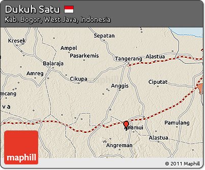 Shaded Relief 3D Map of Dukuh Satu