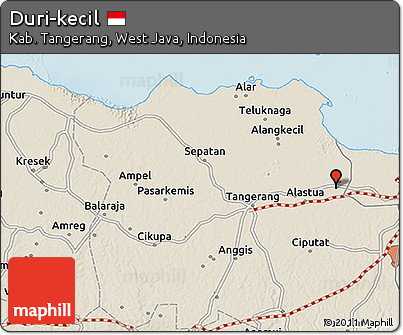 Shaded Relief 3D Map of Duri-kecil
