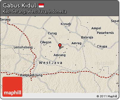 Shaded Relief 3D Map of Gabus Kidul