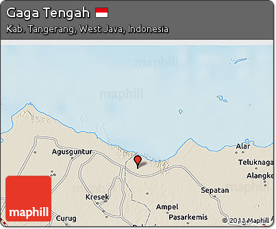 Shaded Relief 3D Map of Gaga Tengah