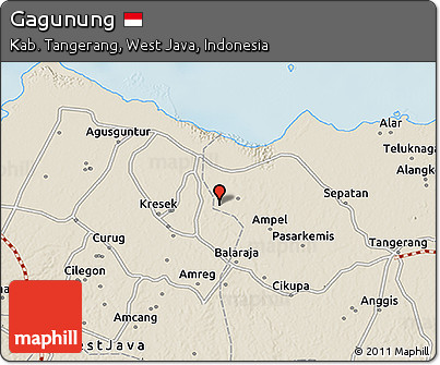 Shaded Relief 3D Map of Gagunung