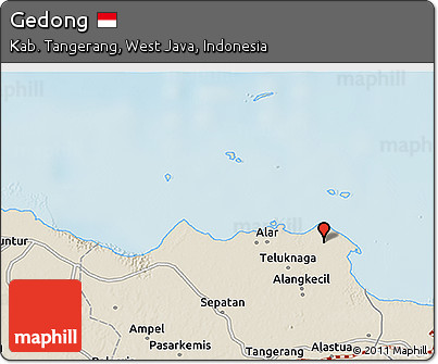 Shaded Relief 3D Map of Gedong