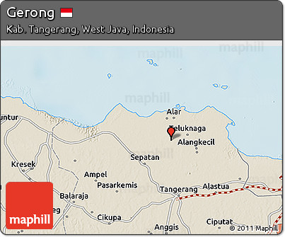 Shaded Relief 3D Map of Gerong