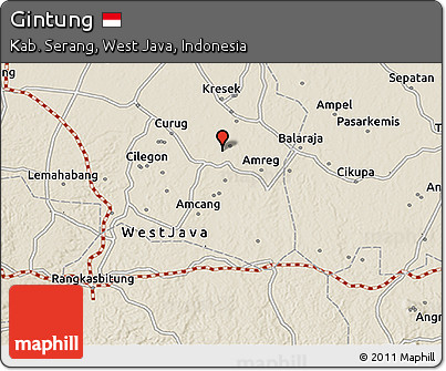 Shaded Relief 3D Map of Gintung