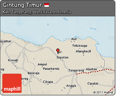 Shaded Relief 3D Map of Gintung Timur
