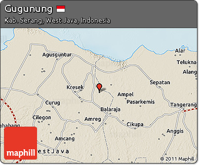 Shaded Relief 3D Map of Gugunung