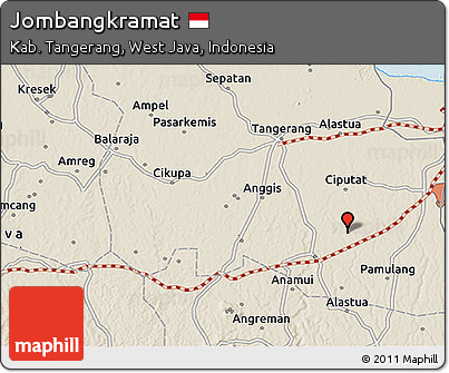 Shaded Relief 3D Map of Jombangkramat