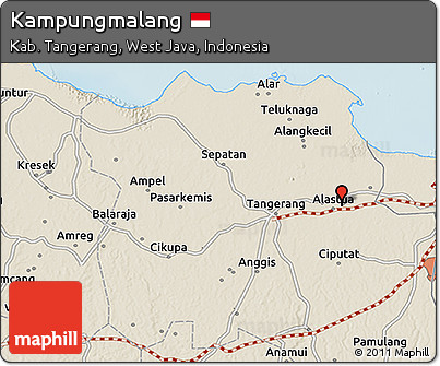 Shaded Relief 3D Map of Kampungmalang