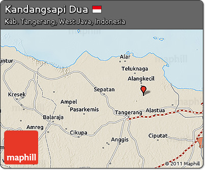 Shaded Relief 3D Map of Kandangsapi Dua