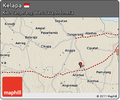 Shaded Relief 3D Map of Kelapa