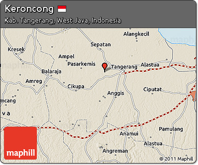 Shaded Relief 3D Map of Keroncong