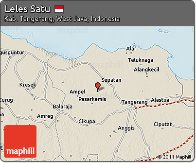 Shaded Relief 3D Map of Leles Satu