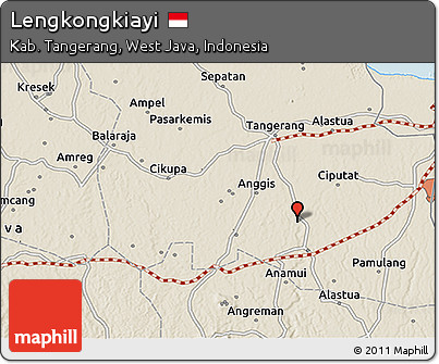 Shaded Relief 3D Map of Lengkongkiayi