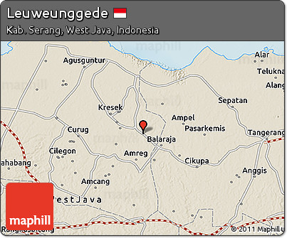 Shaded Relief 3D Map of Leuweunggede