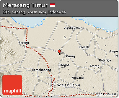 Shaded Relief 3D Map of Meracang Timur