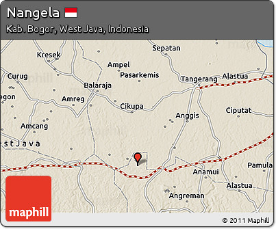 Shaded Relief 3D Map of Nangela