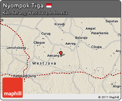 Shaded Relief 3D Map of Nyompok Tiga