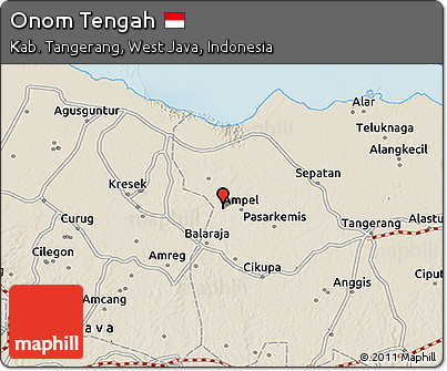 Shaded Relief 3D Map of Onom Tengah