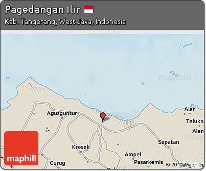 Shaded Relief 3D Map of Pagedangan Ilir