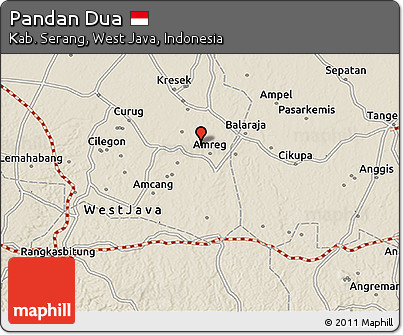 Shaded Relief 3D Map of Pandan Dua