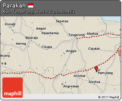 Shaded Relief 3D Map of Parakan