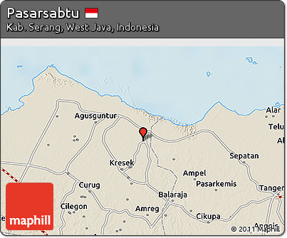 Shaded Relief 3D Map of Pasarsabtu