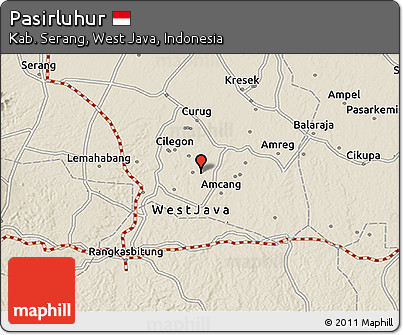 Shaded Relief 3D Map of Pasirluhur