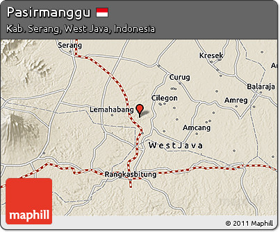 Shaded Relief 3D Map of Pasirmanggu